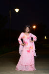 Party wear muslin silk gown with dupatta