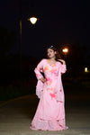 Party wear muslin silk gown with dupatta