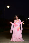 Party wear muslin silk gown with dupatta