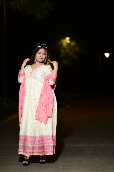 Mul cotton alia anarkali