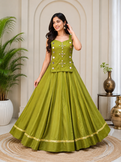 Mirror Work Lehenga Choli Set