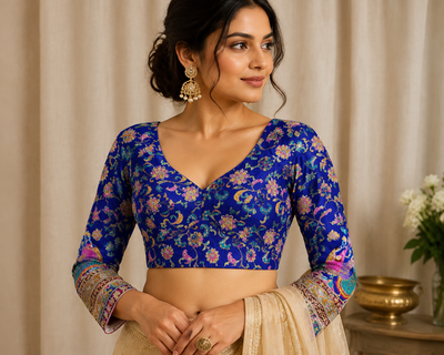 Crepe Viscose Embroidered Blouse