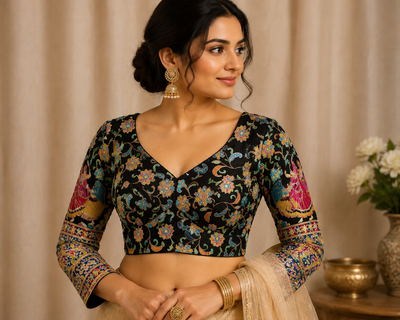 Crepe Viscose Embroidered Blouse