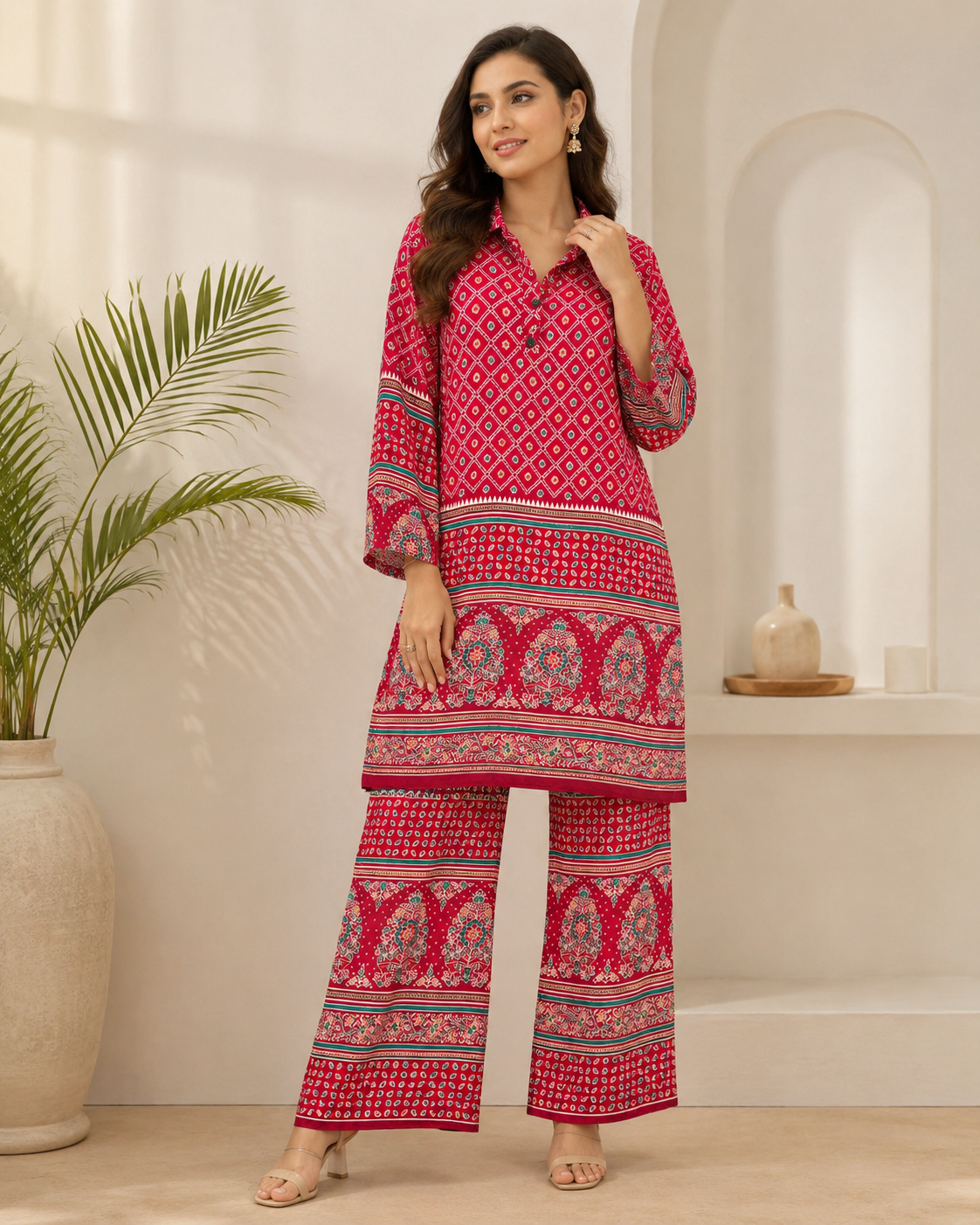 Women's Ajrakh Printed Cotton Co-Ord Set