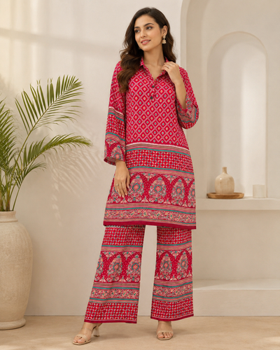 Women's Ajrakh Printed Cotton Co-Ord Set