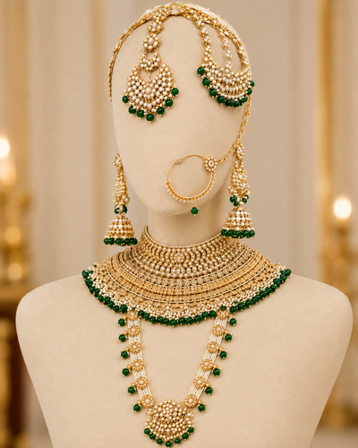 Jewellery Gold Plated Kundan Stone Bridal Set