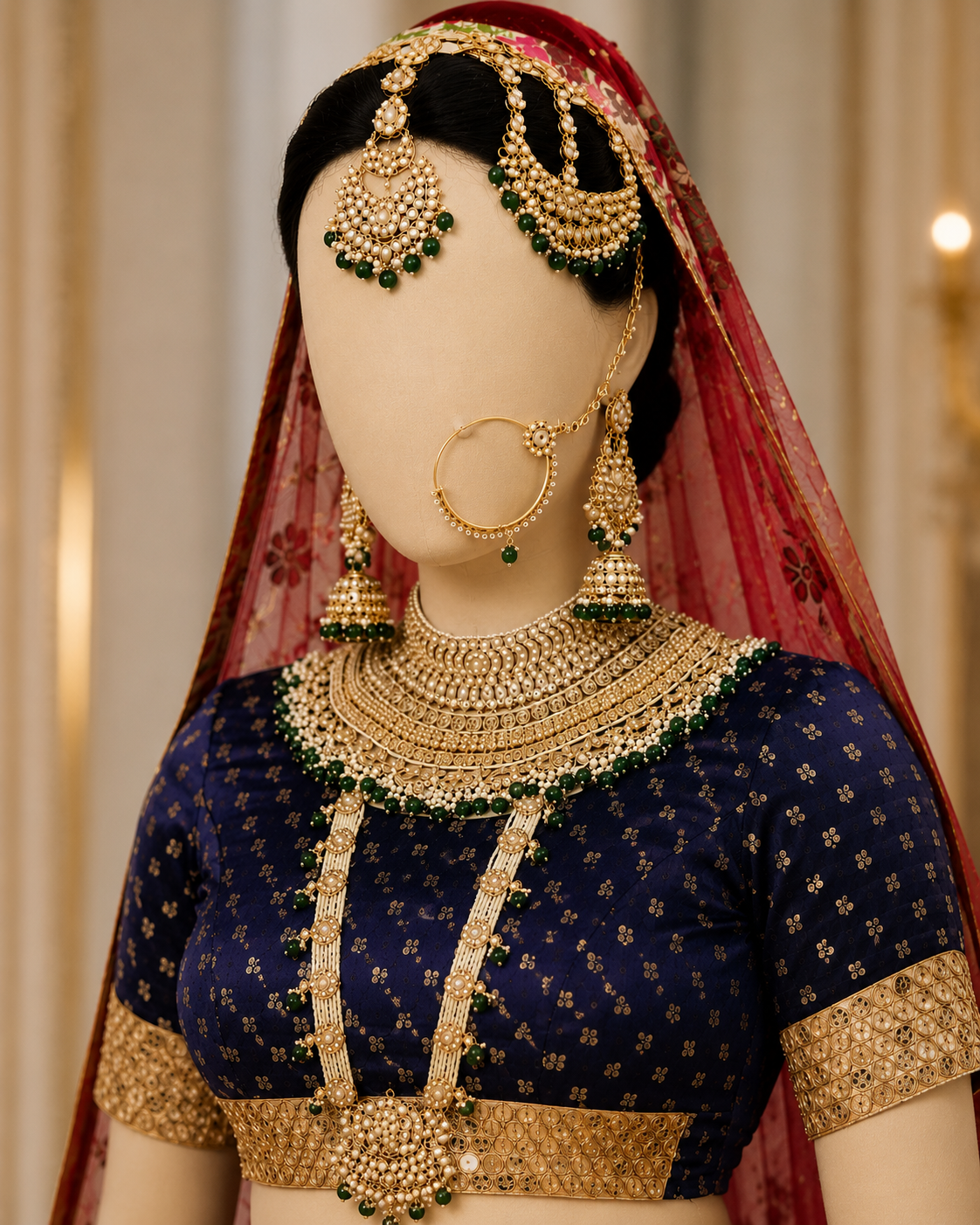 Jewellery Gold Plated Kundan Stone Bridal Set