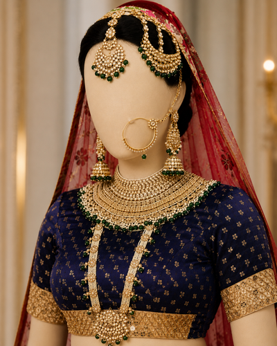 Jewellery Gold Plated Kundan Stone Bridal Set