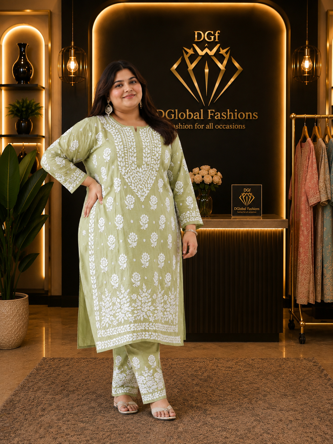 Lucknowi Chikankari Modal Co-Ord Set | Premium 2-Piece Ethnic Wear
