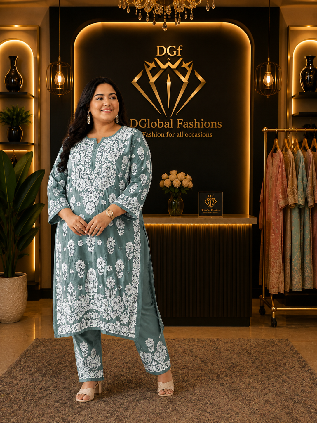 Lucknowi Chikankari Modal Co-Ord Set | Premium 2-Piece Ethnic Wear