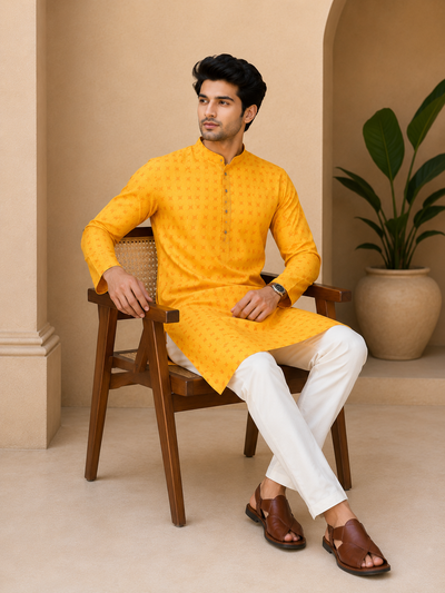 Men’s Kurta & Pants Set – Elegant Ethnic Wear for Festive & Wedding Look