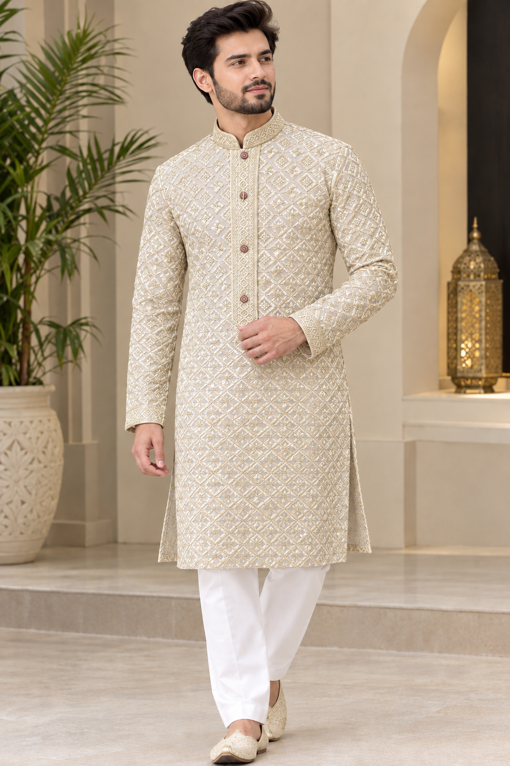 Men’s Embroidered Kurta Pant Set – Elegant Traditional Ethnic Wear