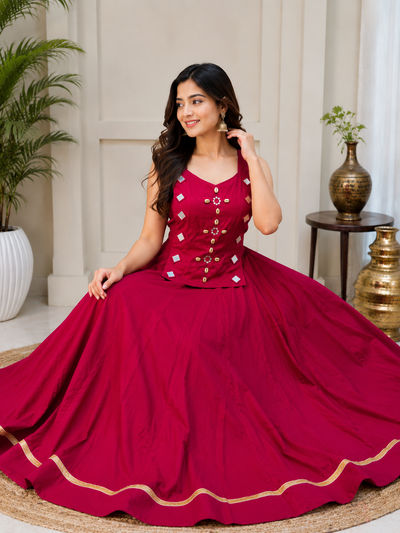 Mirror Work Lehenga Choli Set