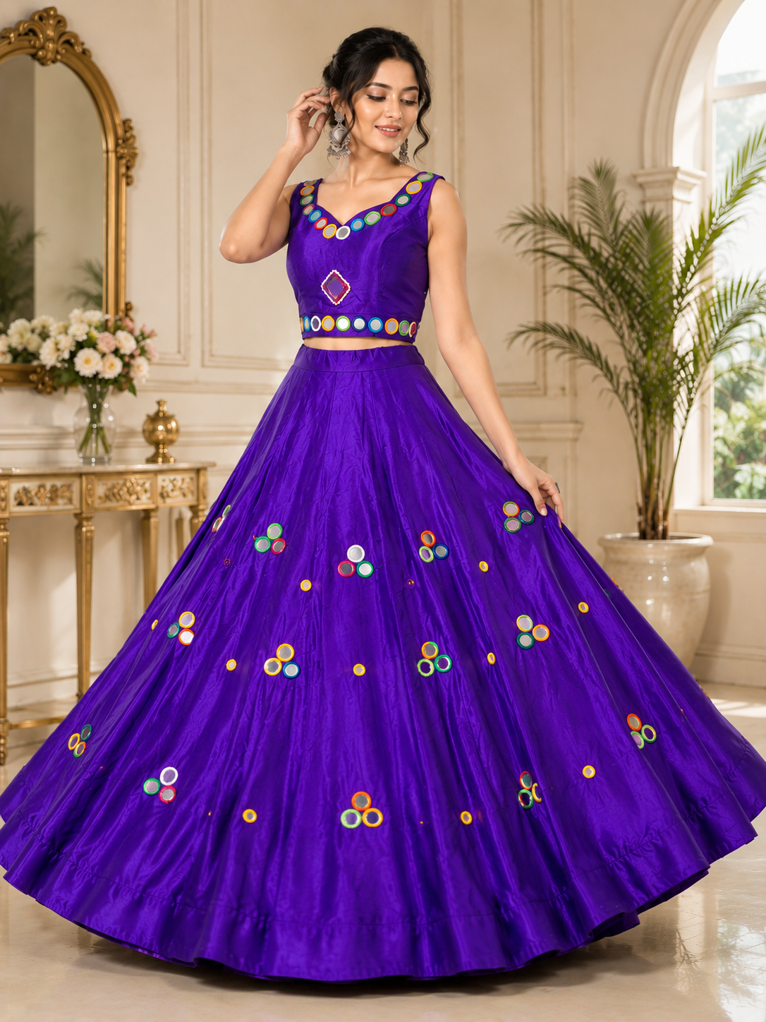 Mirror Work Lehenga Choli Set