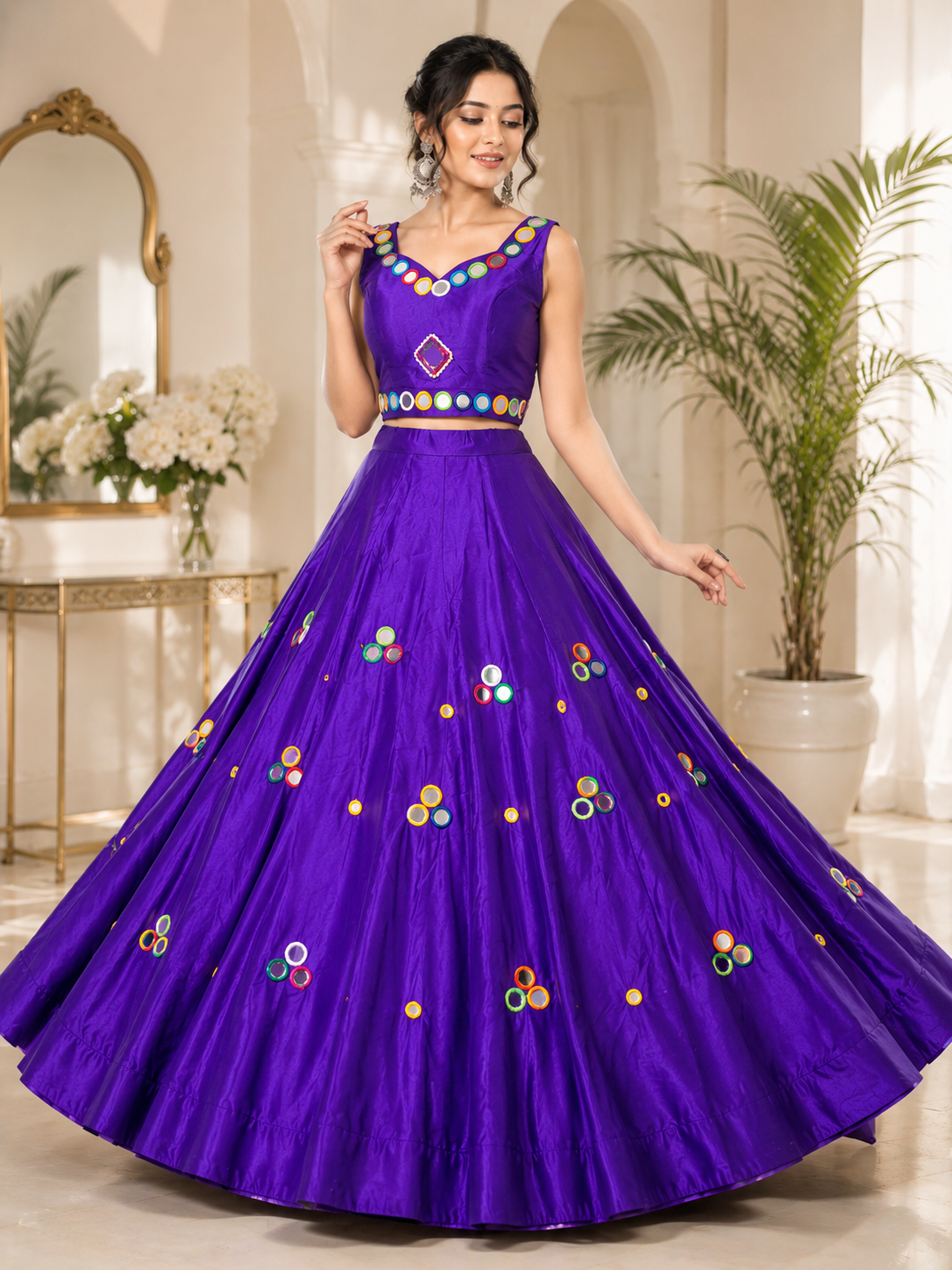 Mirror Work Lehenga Choli Set