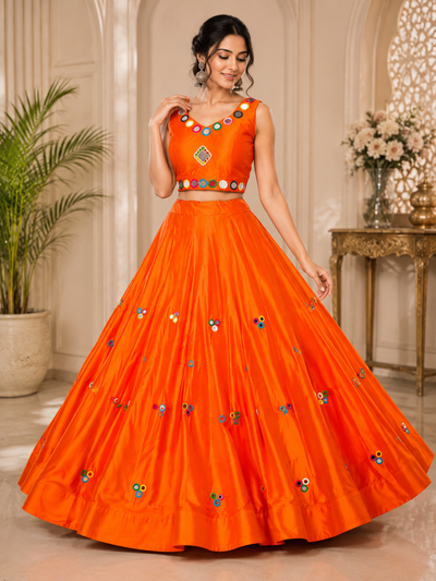 Mirror Work Lehenga Choli Set