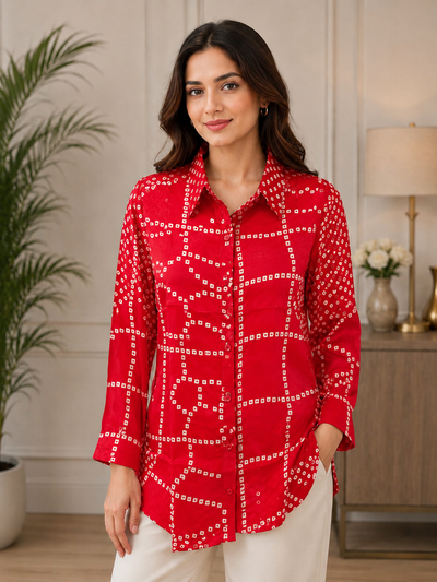 Bandhani Crepe Shirt