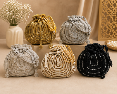 Bridal Handbag with Intricate Zari Potli