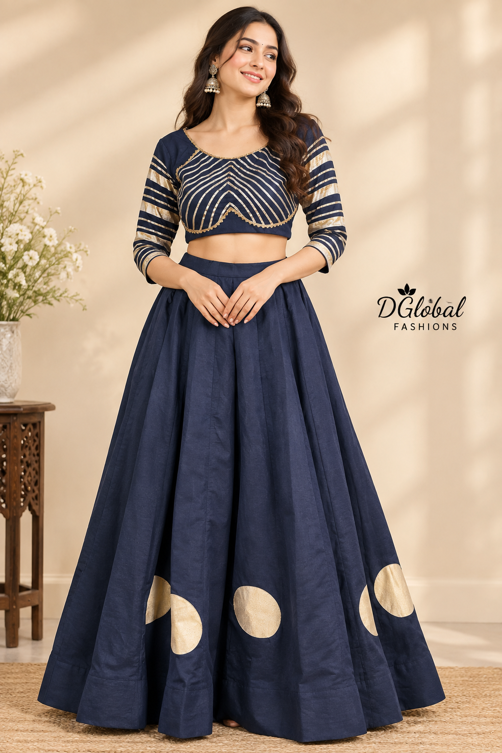 Gota Patti Lehenga Choli Set in Roman Silk | Indian Ethnic Wear