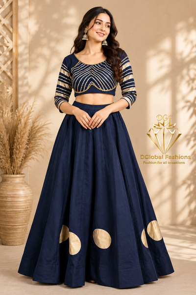 Gota Patti Lehenga Choli Set in Roman Silk | Indian Ethnic Wear