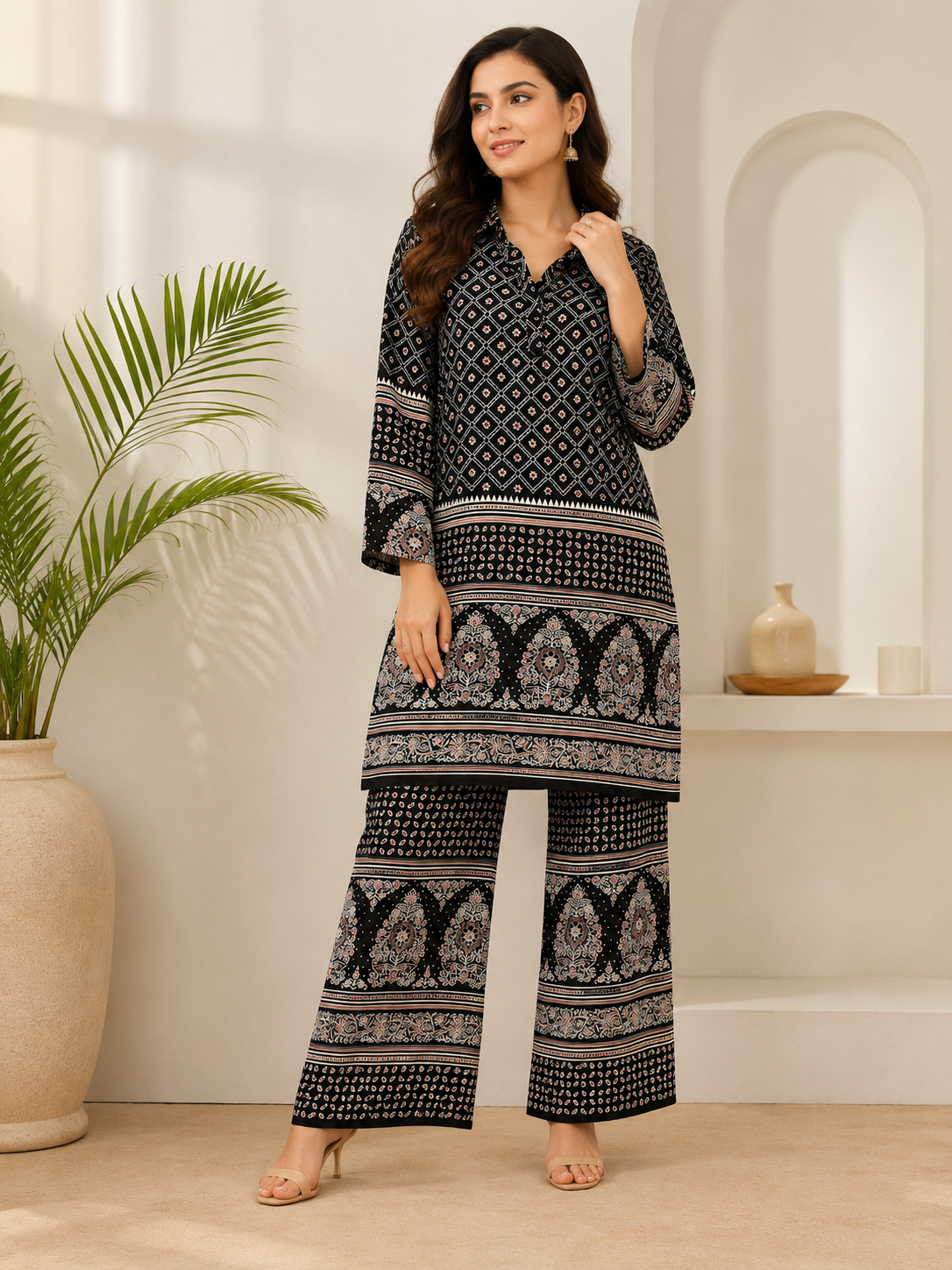 Women's Ajrakh Printed Cotton Co-Ord Set
