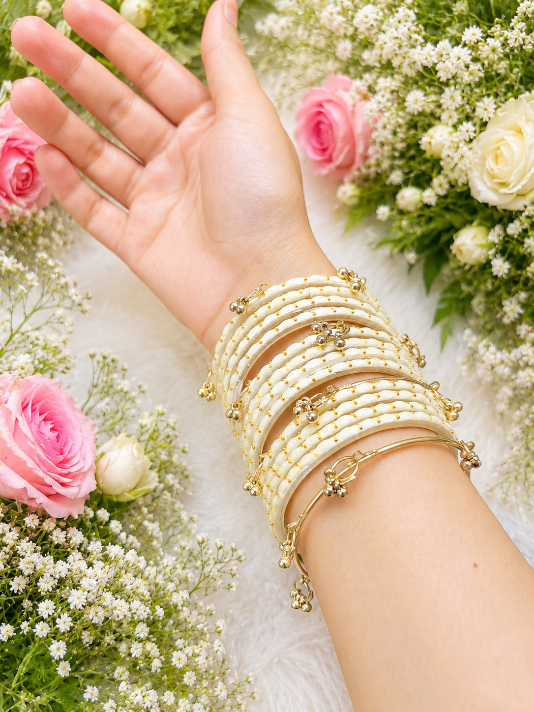 Elegant Glass Bangles Set with Traditional Ghungroo Bangles
