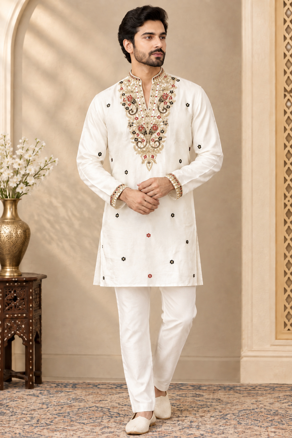 Men’s Linen Short Kurta | Traditional Ethnic Wear for Men