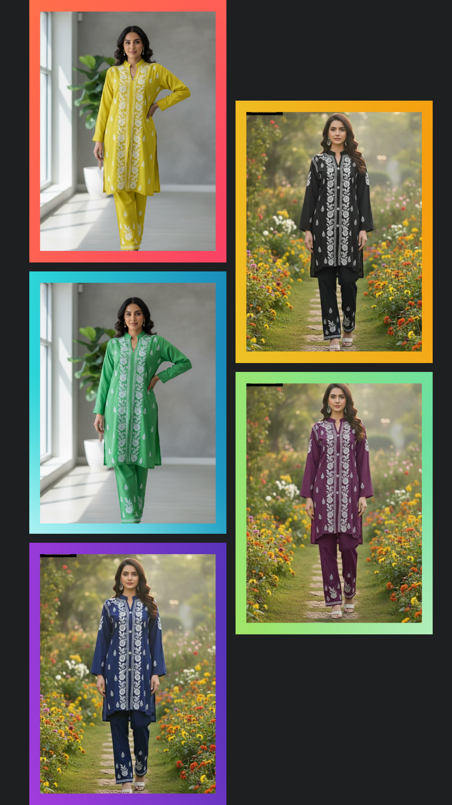 Lucknowi Chikankari Rayon Co-Ord Set with Hand Embroidery