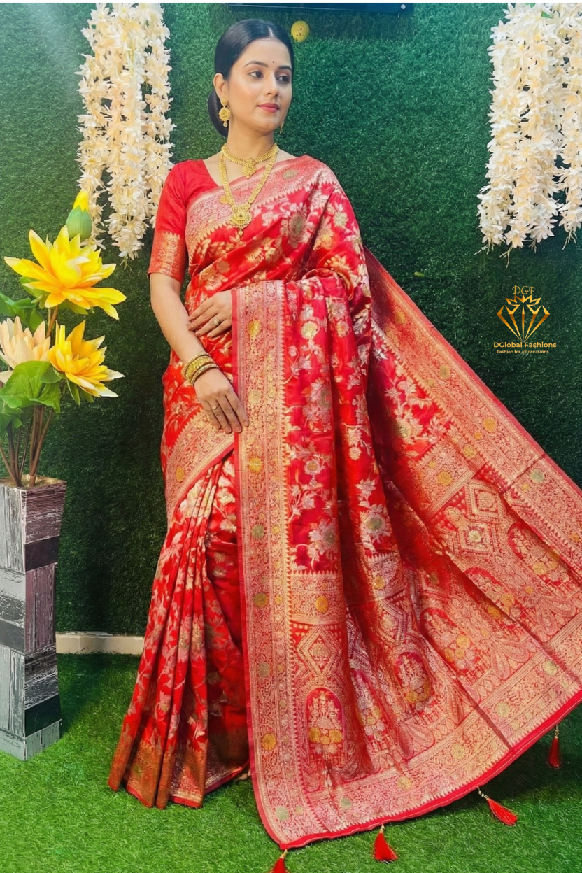 Tilfi Organza Banarsi Saree