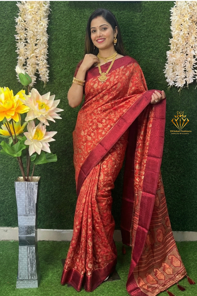 Viscose Silk Brasso Saree with Designer Blouse