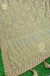 Heavy georgette chikankari saree with mukaish work