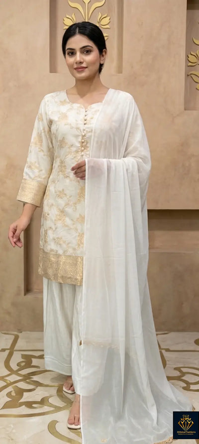 Farshi Shalwar 3-Piece Banarasi Suit Set