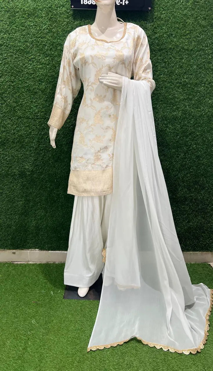 Farshi Shalwar 3-Piece Banarasi Suit Set