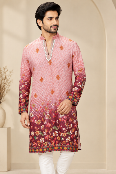 Men’s Position Print Short Kurta with Sequence Work | Ethnic & Festive Wear