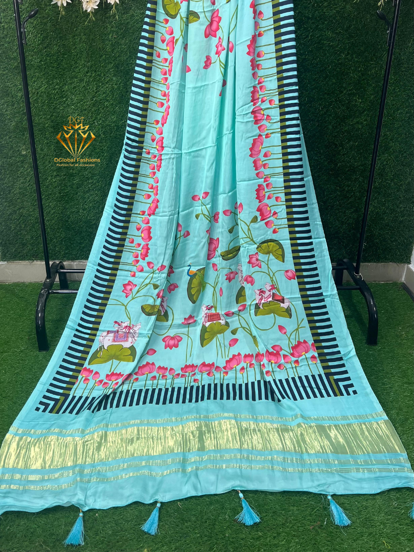 DGlobal Fashions offers a selection of Gaji silk dupattas, each featuring intricate designs and embellishments suitable for festive and traditional occasions.
