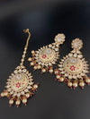 Designer inspired bridal kundan enamel necklace set