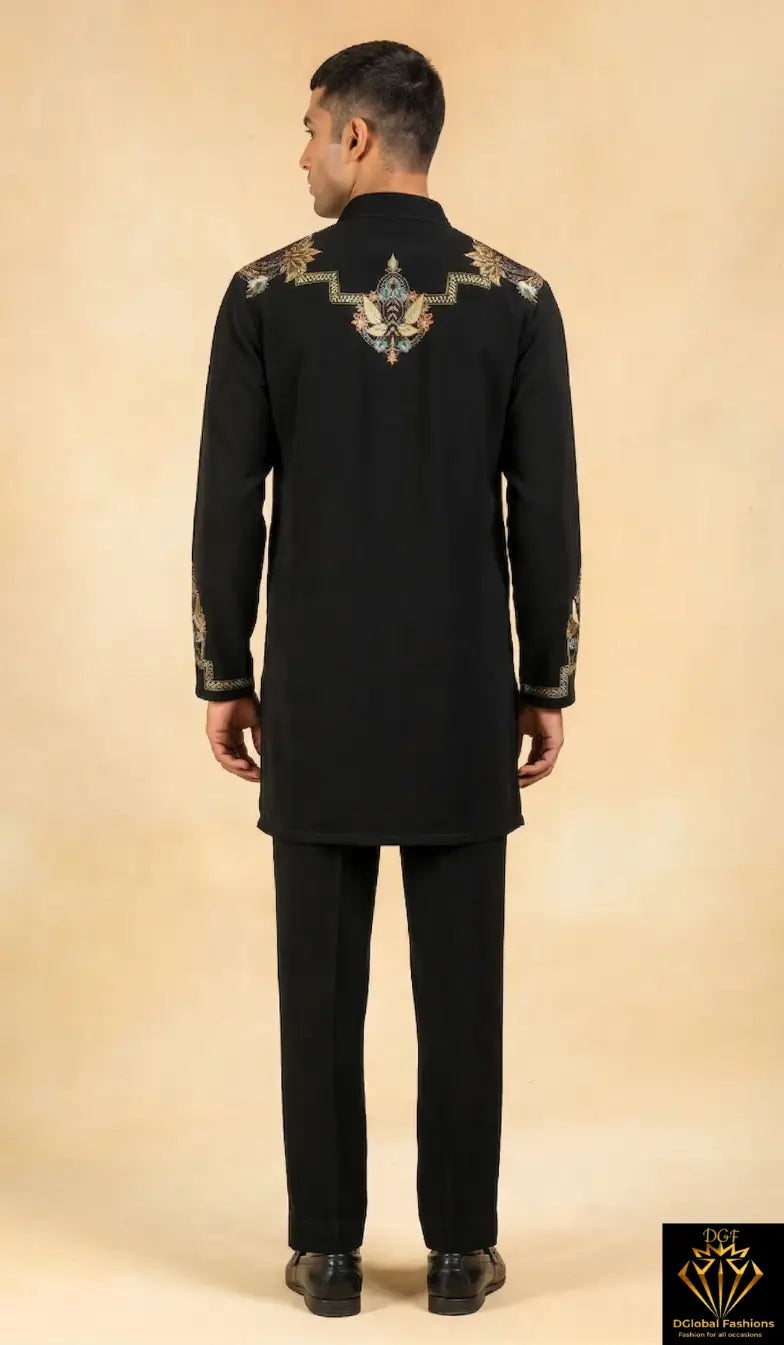 Kapil Sharma Inspired Signature Look – Embroidered Kurta Set with Wide-Leg Trousers