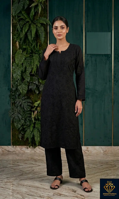 Lucknowi Chikankari Co-Ord Set with Full Jaal Hand Embroidery