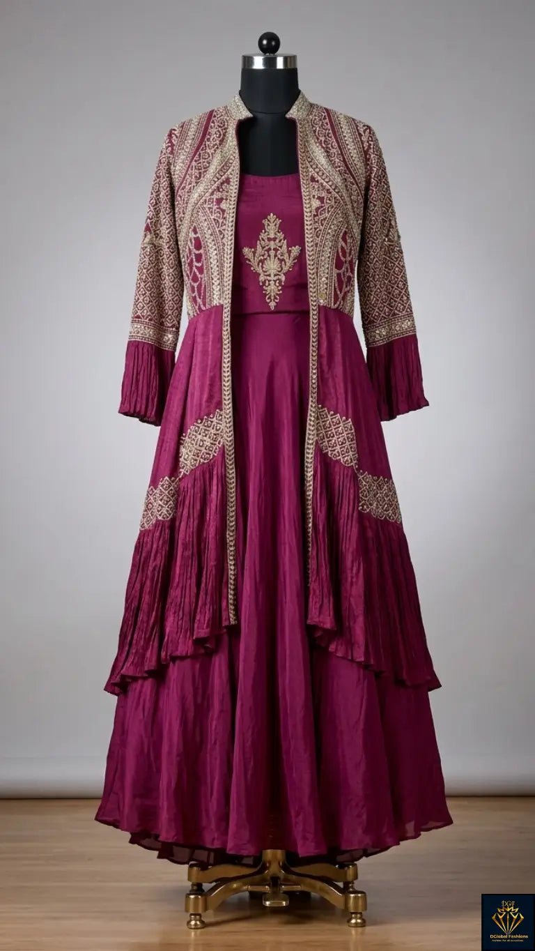 Designer 3-Piece Lehenga Set (Lehenga, Blouse & Waistcoat)