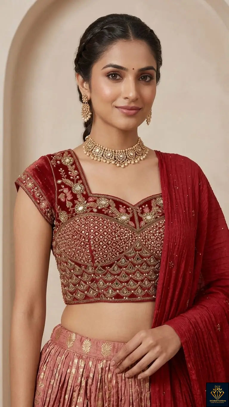 Embroidered Lehenga Set with Dupatta
