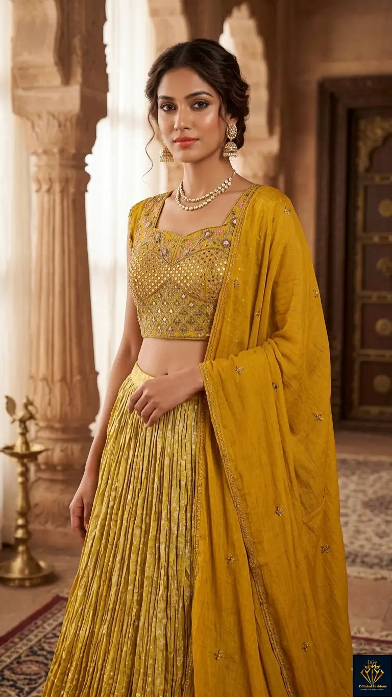 Embroidered Lehenga Set with Dupatta