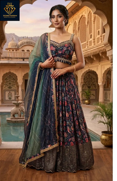 Floral Print Lehenga Set