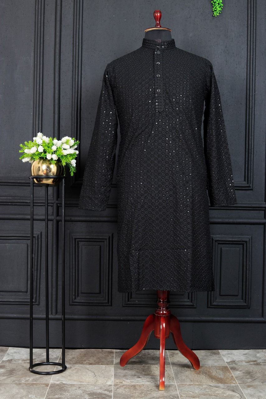 Sequins are often added to Chikankari embroidery to elevate the look, giving it a festive or formal touch