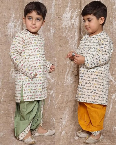 Kids Printed Kurta Dhoti Set for Boys