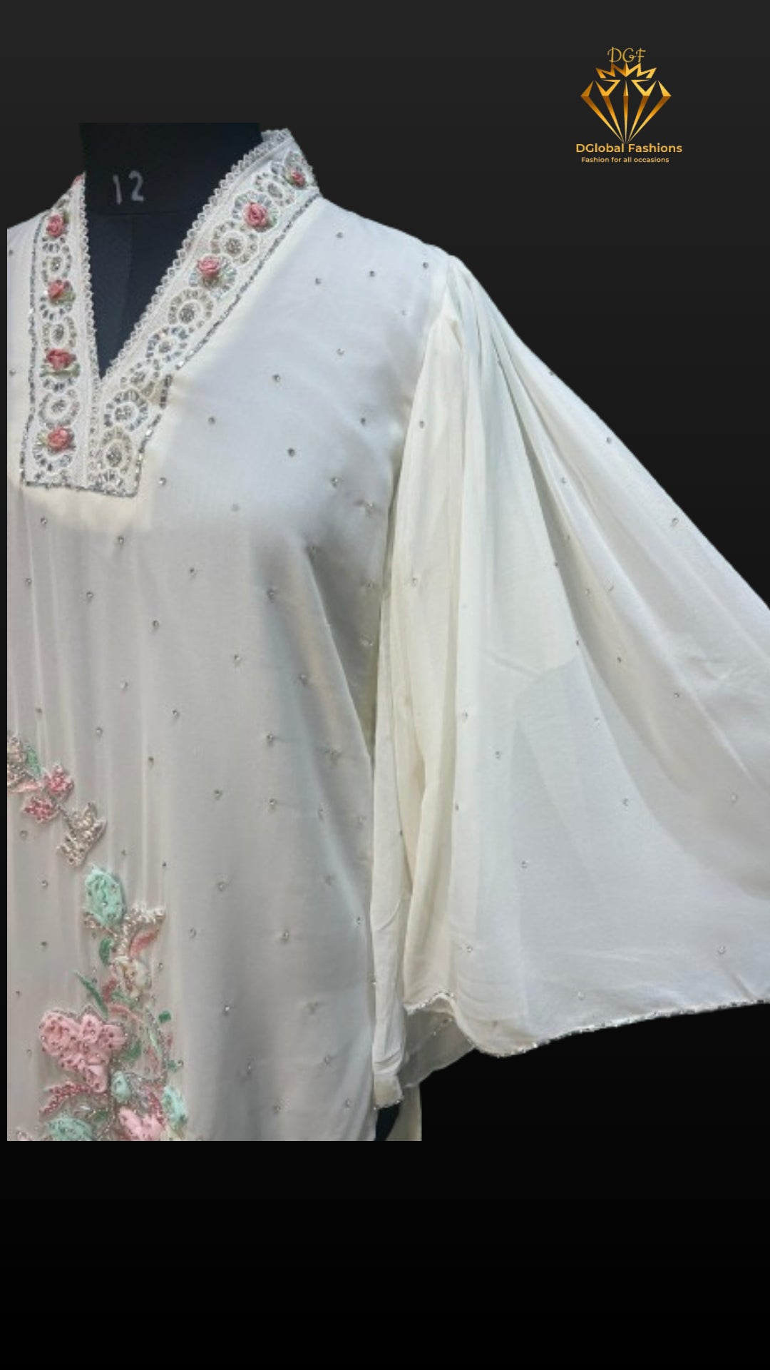 Exquisite silk & georgette gharara set with kurta