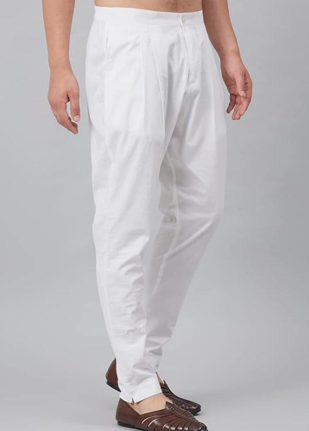 Men’s Classic White Polo Pants – Comfortable Cotton Trousers for Traditional & Casual Wear