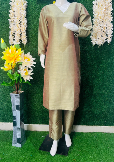 Kosa Silk Kurta Pant Suit Set