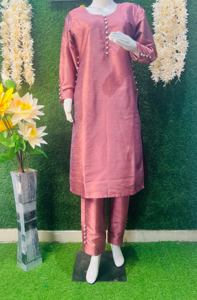 Kosa Silk Kurta Pant Suit Set
