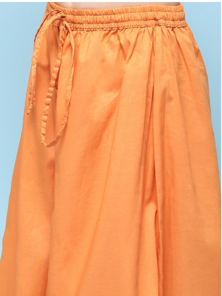 Floral Printed Gotta Patti Kurta & Palazzos With Dupatta – Anarkali Shape