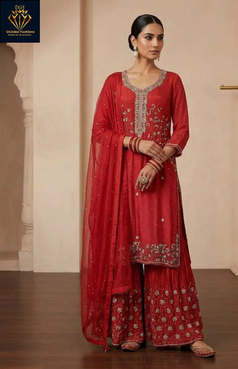 Heavy Embroidered 3-Piece Suit Set
